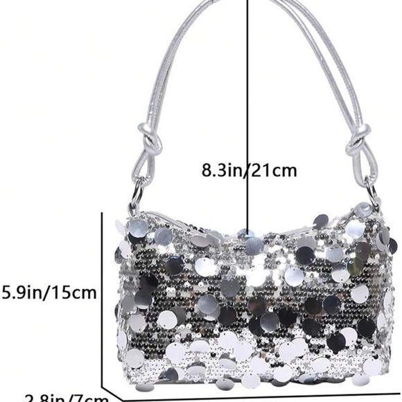 Silver Sequin Handbag - Picture 6 of 6